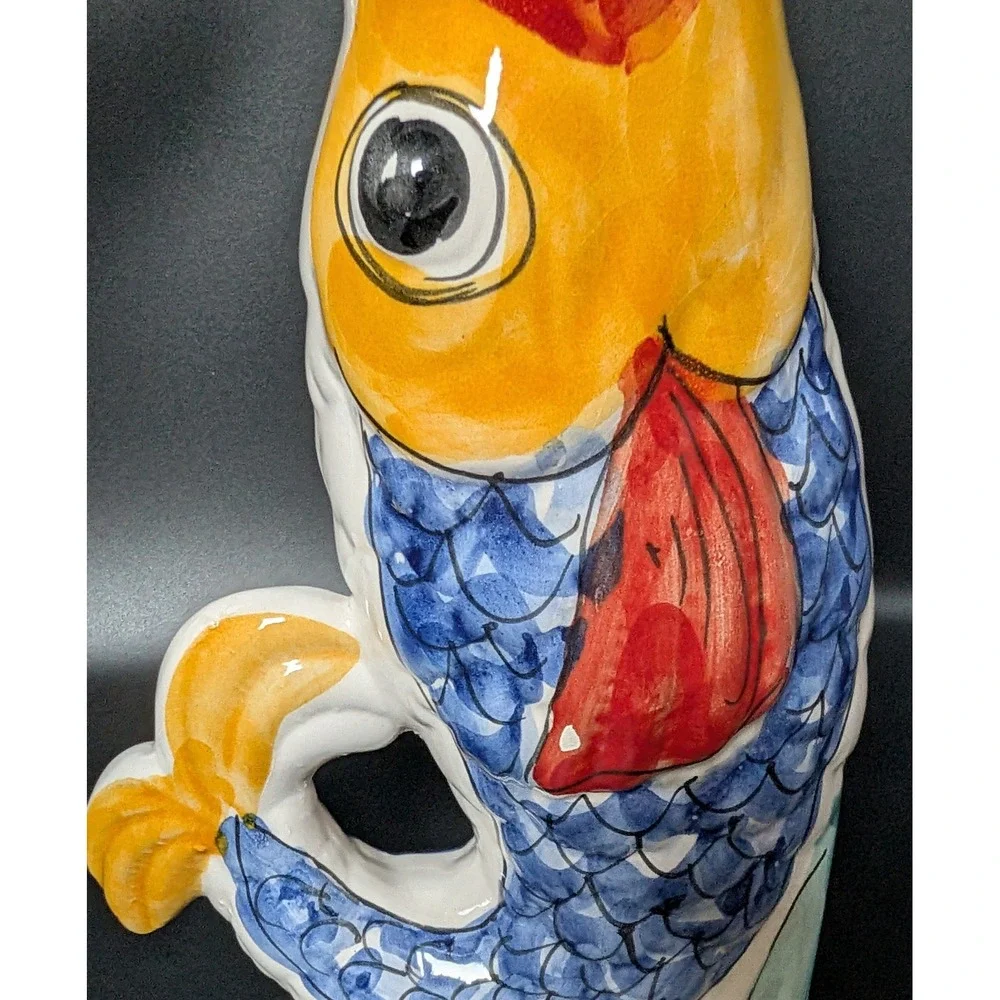 Vintage Italian Potter~Fish Candlestick Holders~Santo Stefano Di Camastra